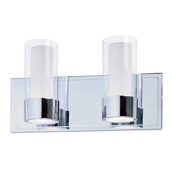 Maxim Lighting Silo 2-Light 14" Wide Polished Chrome Vanity Light 23072CLFTPC/BUL - main